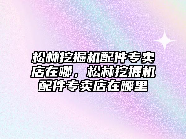 松林挖掘機配件專賣店在哪，松林挖掘機配件專賣店在哪里