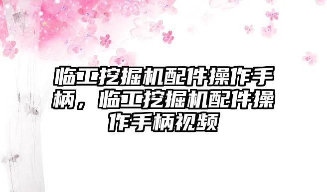 臨工挖掘機(jī)配件操作手柄，臨工挖掘機(jī)配件操作手柄視頻