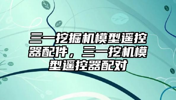 三一挖掘機模型遙控器配件，三一挖機模型遙控器配對