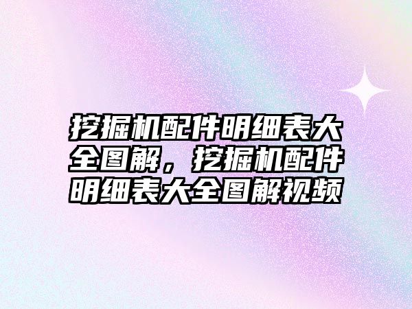 挖掘機配件明細表大全圖解，挖掘機配件明細表大全圖解視頻