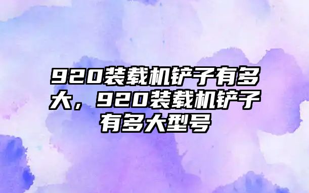 920裝載機(jī)鏟子有多大，920裝載機(jī)鏟子有多大型號(hào)