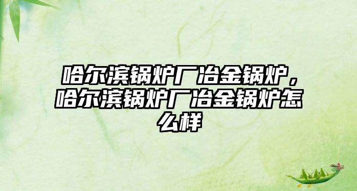 哈爾濱鍋爐廠冶金鍋爐，哈爾濱鍋爐廠冶金鍋爐怎么樣