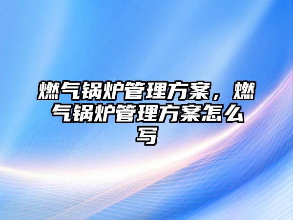 燃?xì)忮仩t管理方案，燃?xì)忮仩t管理方案怎么寫