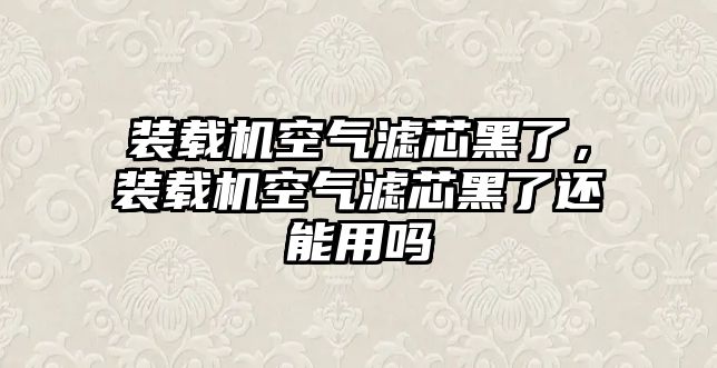 裝載機空氣濾芯黑了，裝載機空氣濾芯黑了還能用嗎