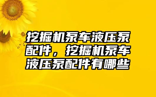 挖掘機(jī)泵車液壓泵配件，挖掘機(jī)泵車液壓泵配件有哪些