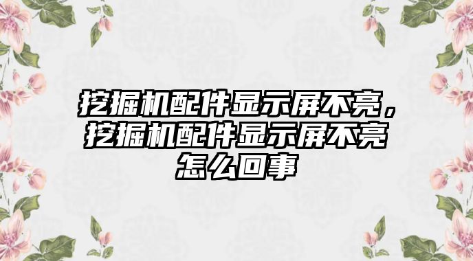 挖掘機(jī)配件顯示屏不亮，挖掘機(jī)配件顯示屏不亮怎么回事