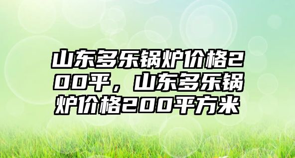 山東多樂(lè)鍋爐價(jià)格200平，山東多樂(lè)鍋爐價(jià)格200平方米