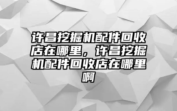 許昌挖掘機配件回收店在哪里，許昌挖掘機配件回收店在哪里啊