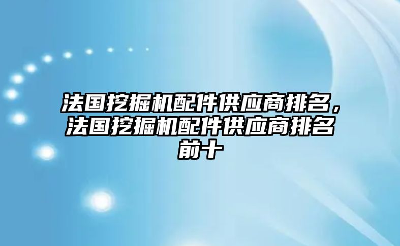 法國(guó)挖掘機(jī)配件供應(yīng)商排名，法國(guó)挖掘機(jī)配件供應(yīng)商排名前十