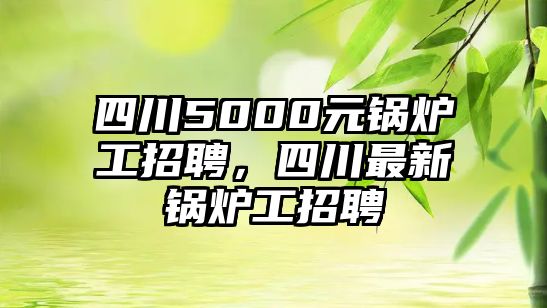 四川5000元鍋爐工招聘，四川最新鍋爐工招聘