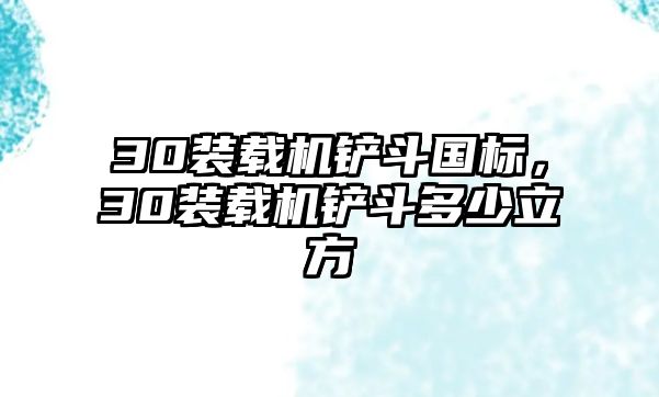 30裝載機鏟斗國標(biāo)，30裝載機鏟斗多少立方