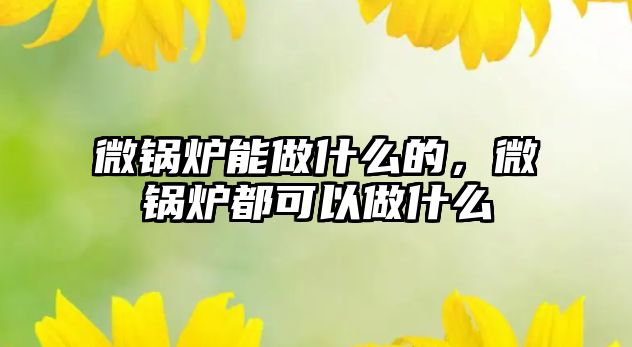 微鍋爐能做什么的，微鍋爐都可以做什么