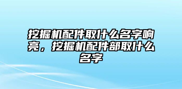 挖掘機配件取什么名字響亮，挖掘機配件部取什么名字