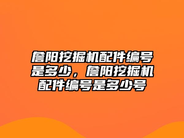 詹陽挖掘機(jī)配件編號是多少，詹陽挖掘機(jī)配件編號是多少號