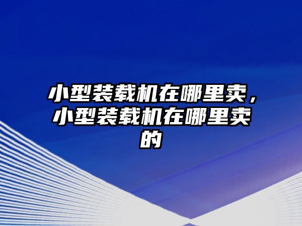 小型裝載機(jī)在哪里賣，小型裝載機(jī)在哪里賣的