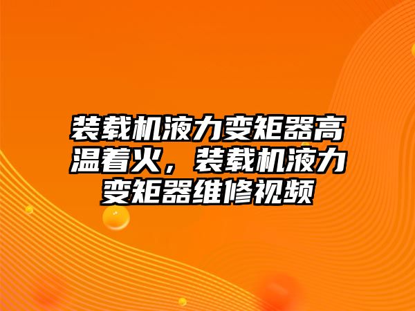 裝載機液力變矩器高溫著火，裝載機液力變矩器維修視頻