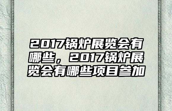 2017鍋爐展覽會(huì)有哪些，2017鍋爐展覽會(huì)有哪些項(xiàng)目參加