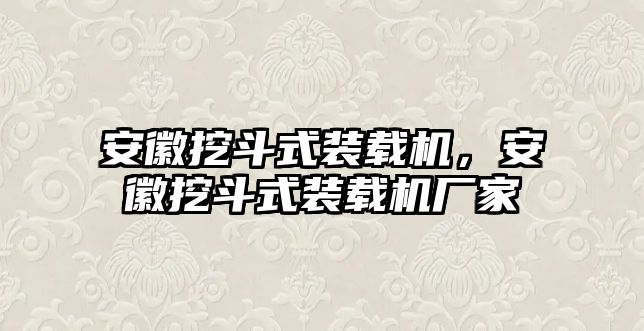 安徽挖斗式裝載機(jī)，安徽挖斗式裝載機(jī)廠家