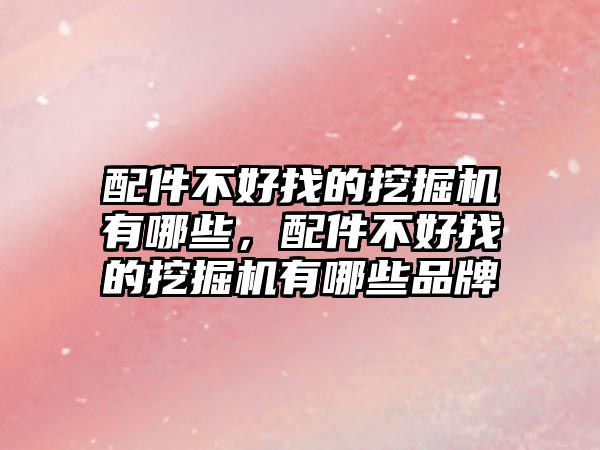 配件不好找的挖掘機有哪些，配件不好找的挖掘機有哪些品牌