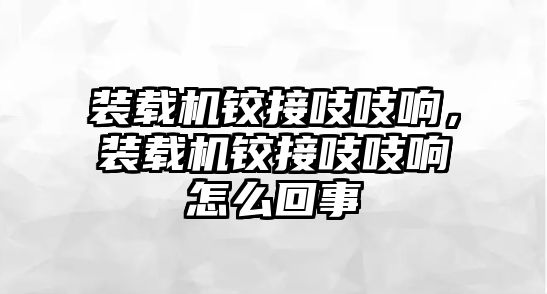 裝載機鉸接吱吱響，裝載機鉸接吱吱響怎么回事