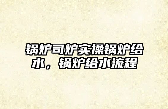 鍋爐司爐實操鍋爐給水，鍋爐給水流程