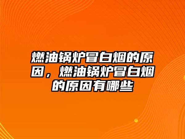 燃油鍋爐冒白煙的原因，燃油鍋爐冒白煙的原因有哪些