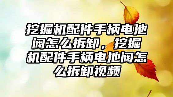 挖掘機配件手柄電池閥怎么拆卸，挖掘機配件手柄電池閥怎么拆卸視頻