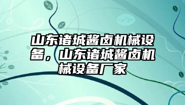 山東諸城醬鹵機械設(shè)備，山東諸城醬鹵機械設(shè)備廠家