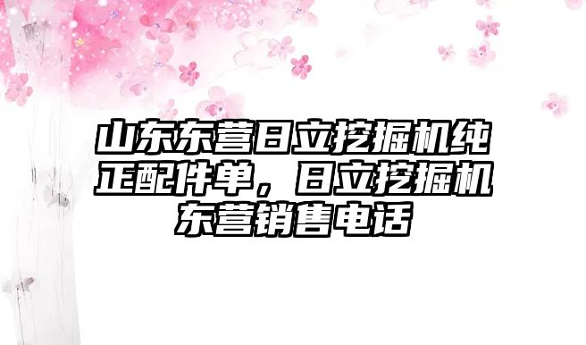 山東東營(yíng)日立挖掘機(jī)純正配件單，日立挖掘機(jī)東營(yíng)銷(xiāo)售電話