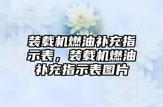 裝載機燃油補充指示表，裝載機燃油補充指示表圖片