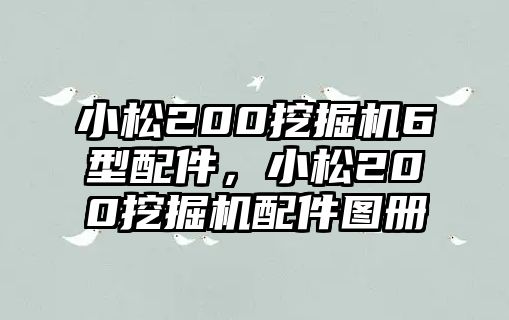 小松200挖掘機(jī)6型配件，小松200挖掘機(jī)配件圖冊(cè)