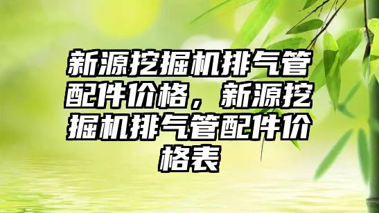 新源挖掘機排氣管配件價格，新源挖掘機排氣管配件價格表