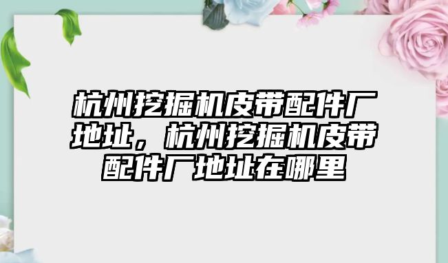 杭州挖掘機皮帶配件廠地址，杭州挖掘機皮帶配件廠地址在哪里