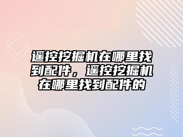 遙控挖掘機在哪里找到配件，遙控挖掘機在哪里找到配件的