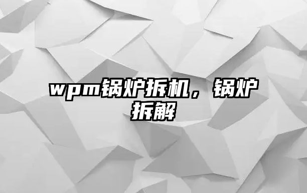 wpm鍋爐拆機，鍋爐拆解