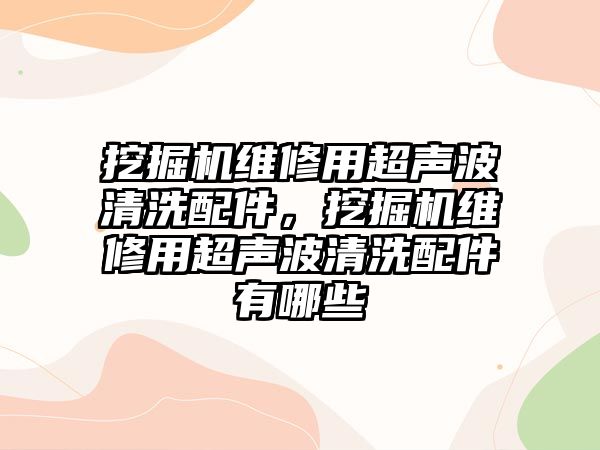 挖掘機(jī)維修用超聲波清洗配件，挖掘機(jī)維修用超聲波清洗配件有哪些