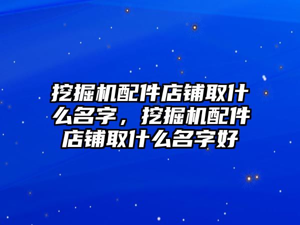 挖掘機配件店鋪取什么名字，挖掘機配件店鋪取什么名字好