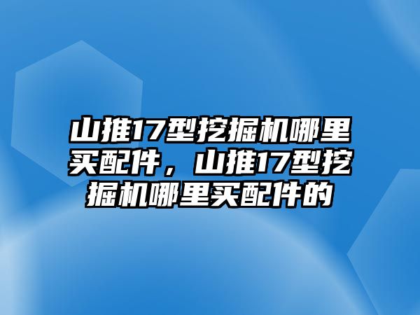 山推17型挖掘機哪里買配件，山推17型挖掘機哪里買配件的