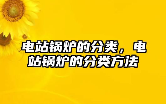 電站鍋爐的分類，電站鍋爐的分類方法