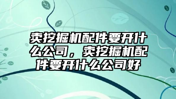 賣挖掘機(jī)配件要開什么公司，賣挖掘機(jī)配件要開什么公司好