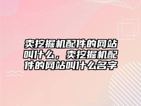 賣挖掘機配件的網(wǎng)站叫什么，賣挖掘機配件的網(wǎng)站叫什么名字