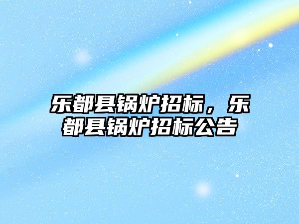 樂都縣鍋爐招標，樂都縣鍋爐招標公告