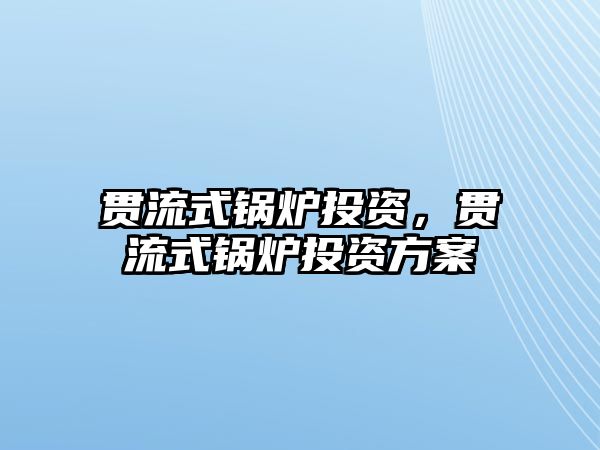 貫流式鍋爐投資，貫流式鍋爐投資方案