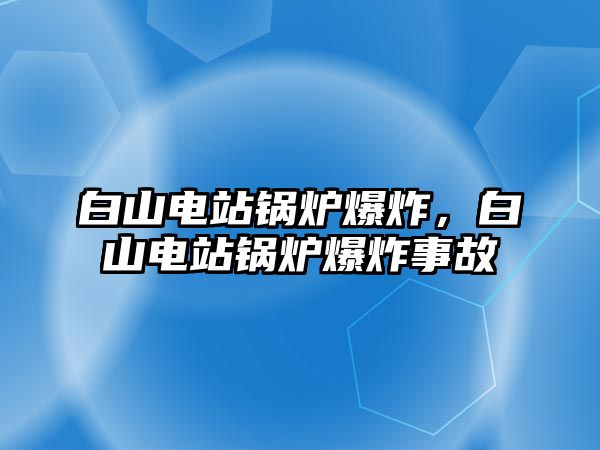 白山電站鍋爐爆炸，白山電站鍋爐爆炸事故