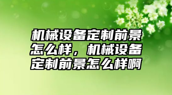 機械設(shè)備定制前景怎么樣，機械設(shè)備定制前景怎么樣啊