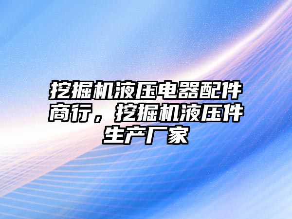 挖掘機液壓電器配件商行，挖掘機液壓件生產(chǎn)廠家