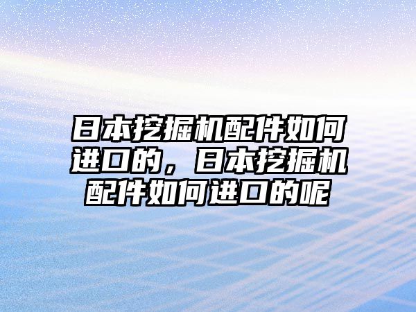 日本挖掘機(jī)配件如何進(jìn)口的，日本挖掘機(jī)配件如何進(jìn)口的呢