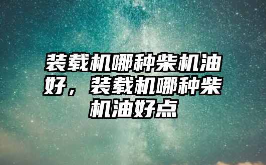 裝載機(jī)哪種柴機(jī)油好，裝載機(jī)哪種柴機(jī)油好點(diǎn)