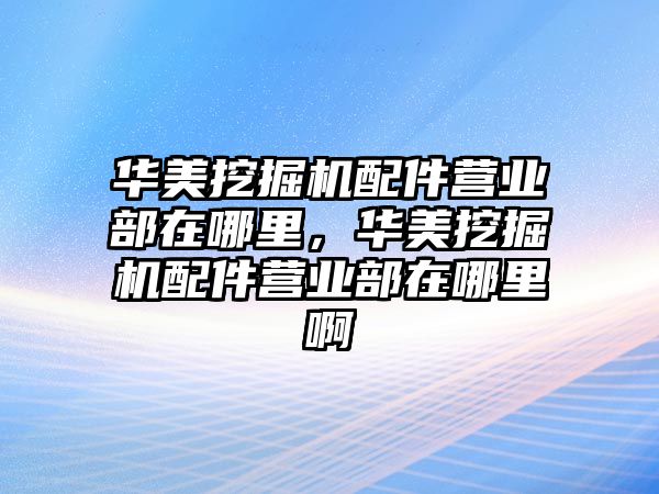 華美挖掘機配件營業(yè)部在哪里，華美挖掘機配件營業(yè)部在哪里啊