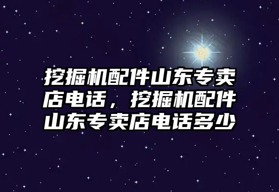 挖掘機(jī)配件山東專賣店電話，挖掘機(jī)配件山東專賣店電話多少